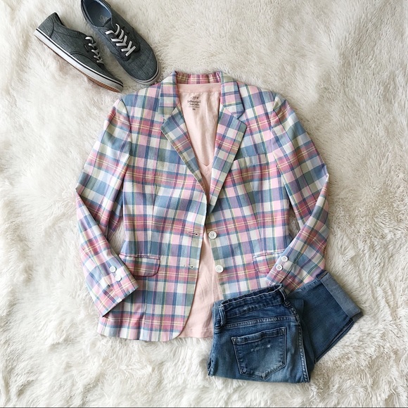 pastel plaid jacket